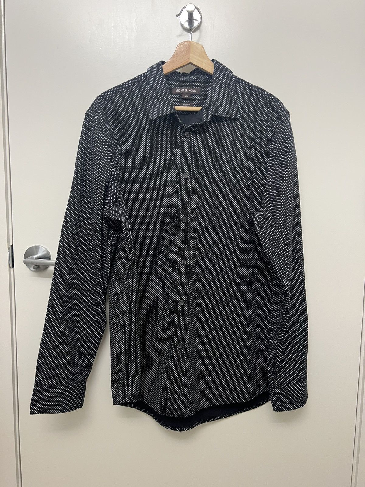 Michael Kors Michael Kors Classic Fit Polka Dot Button-Down Shirt Size L Size US L / EU 52-54 / 3 - 1 Thumbnail