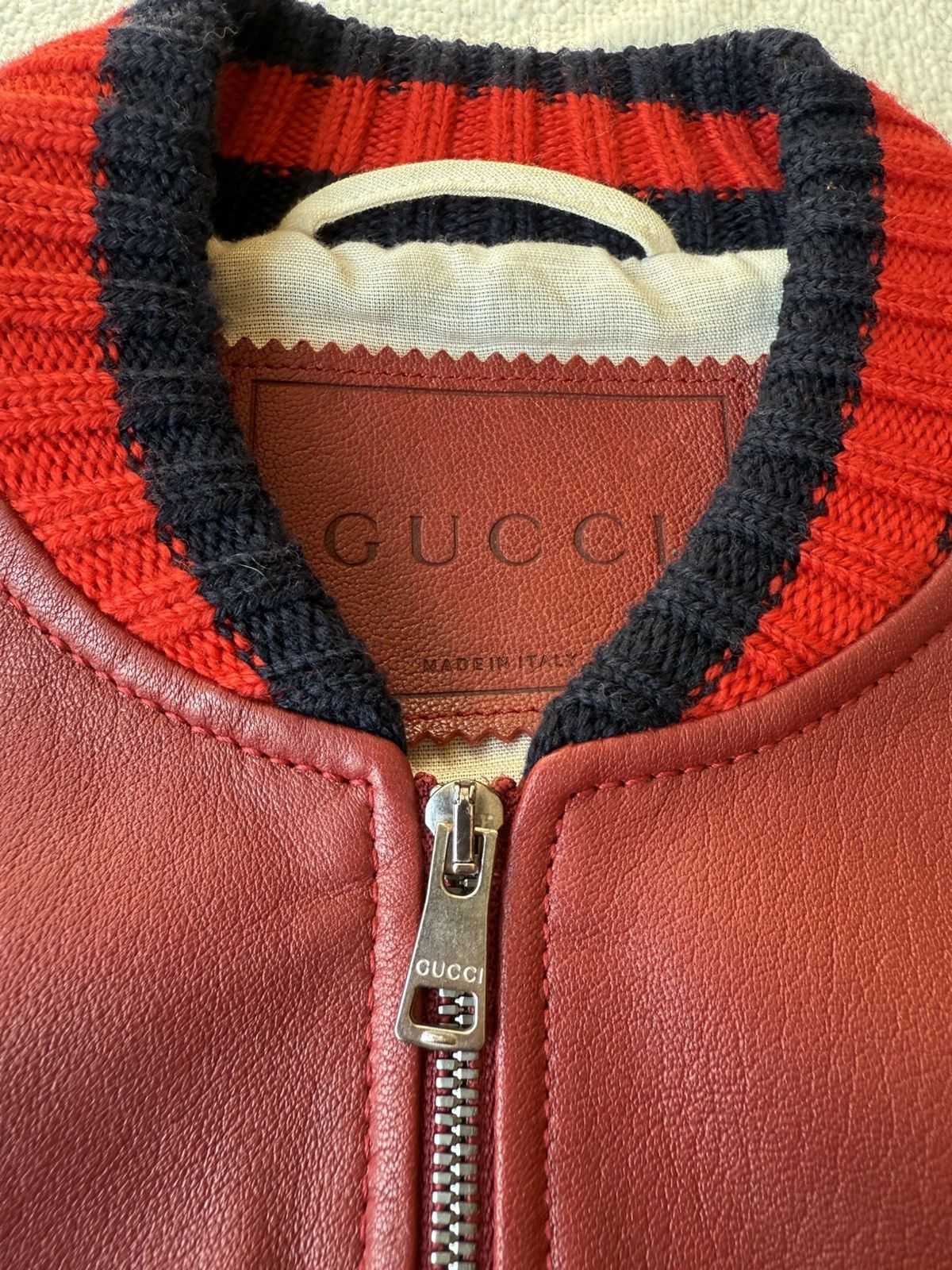 Gucci Gucci Red Leather Firefly Jacket – Pre-Fall 2016 Size M / US 6-8 / IT 42-44 - 5 Thumbnail