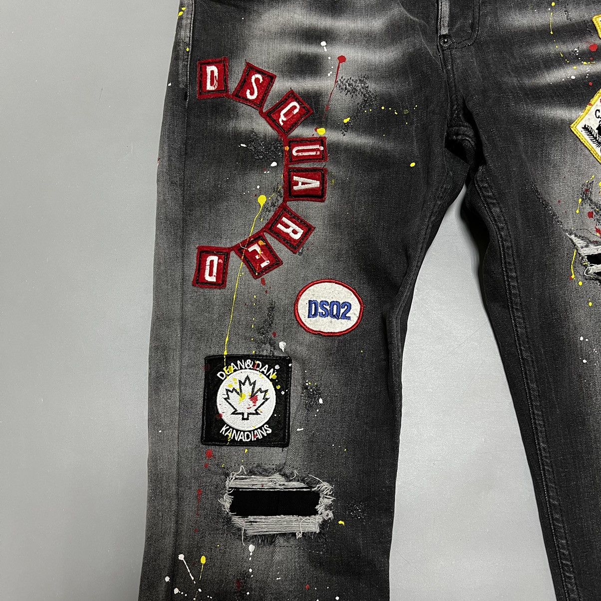 Dsquared2 Dsquared2 Distressed Painted Denim Logo Jeans Size US 32 / EU 48 - 6 Thumbnail