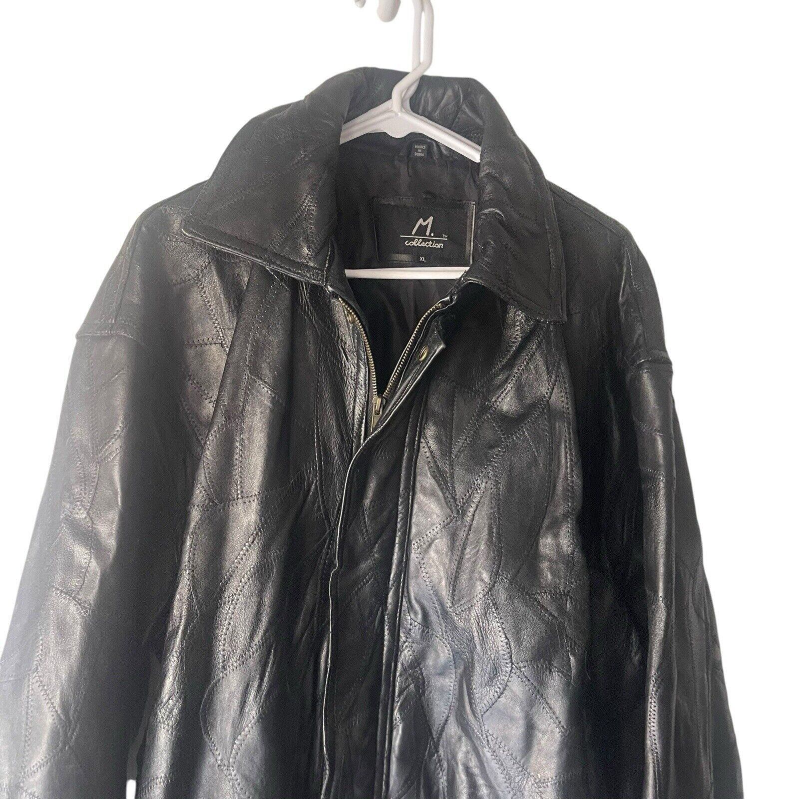 Other M. Collection 90s XL Black Leather Textured Bomber Jacket Size US XL / EU 56 / 4 - 2 Thumbnail