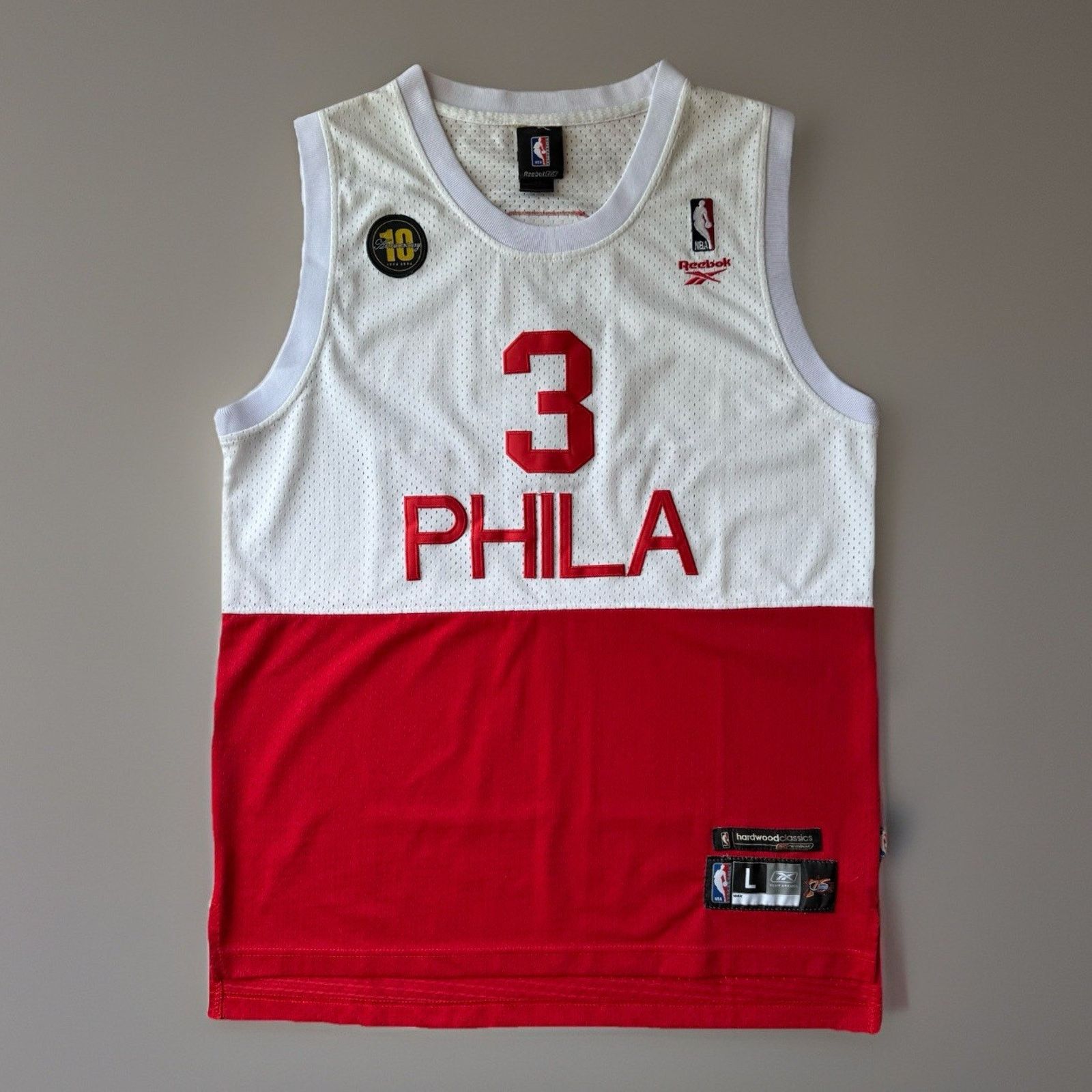 Reebok × Vintage Allen Iverson Philadelphia 76ers Jersey White Red Y2K Reebok Size US L / EU 52-54 / 3 - 1 Thumbnail