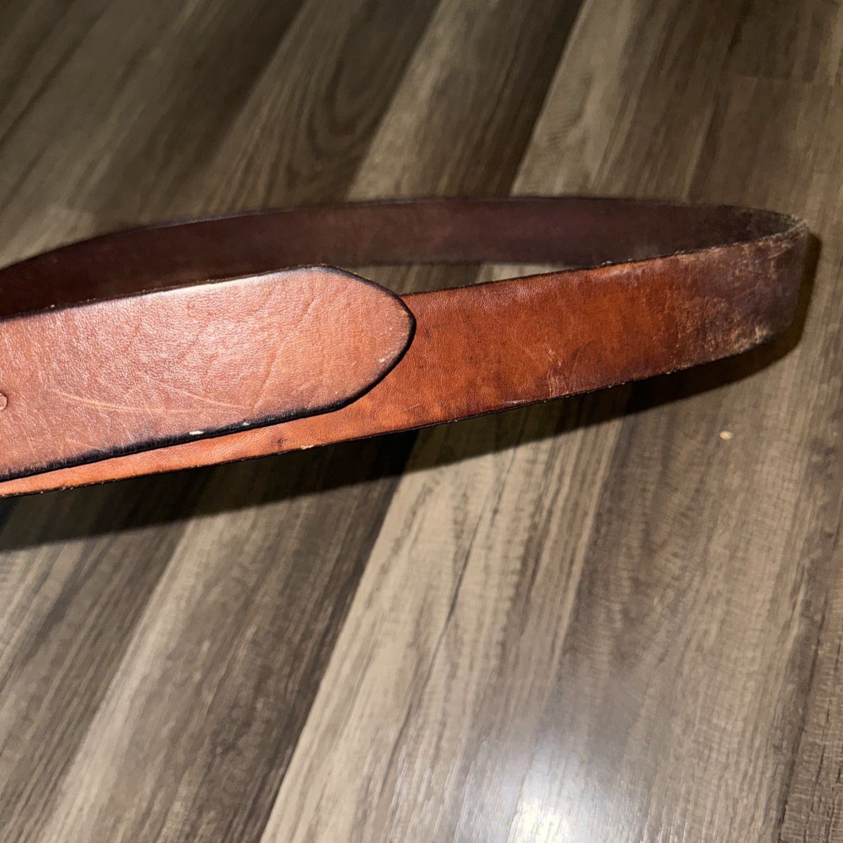 Vintage VINTAGE Brown Leather Belt Men 44 Belt Brown Western Classic USA Leather Mens Size 44 - 7 Thumbnail