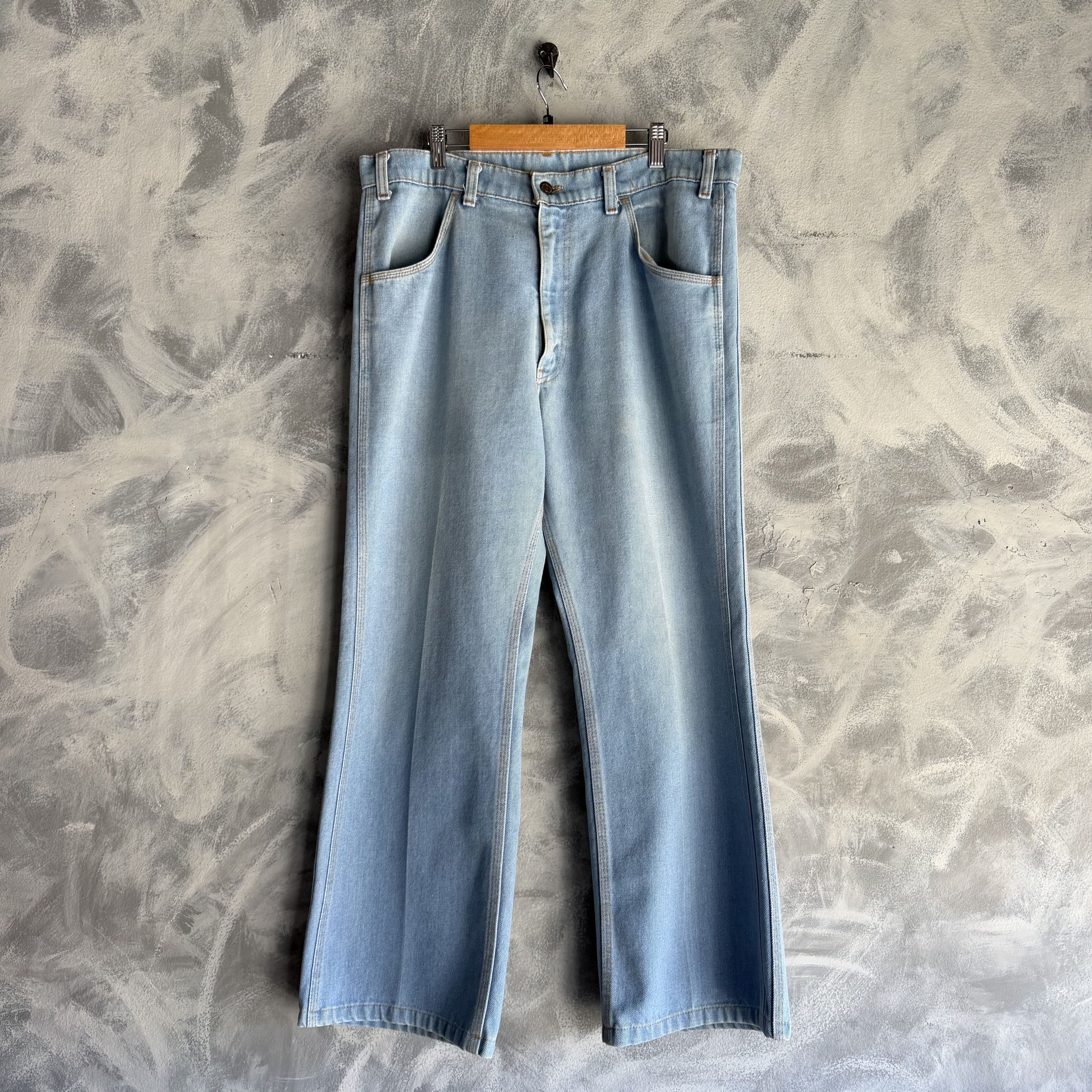 Levi's Vtg Levi’s Jeans Light Wash Orange Tab Flares 70s Bell Size US 34 / EU 50 - 5 Thumbnail