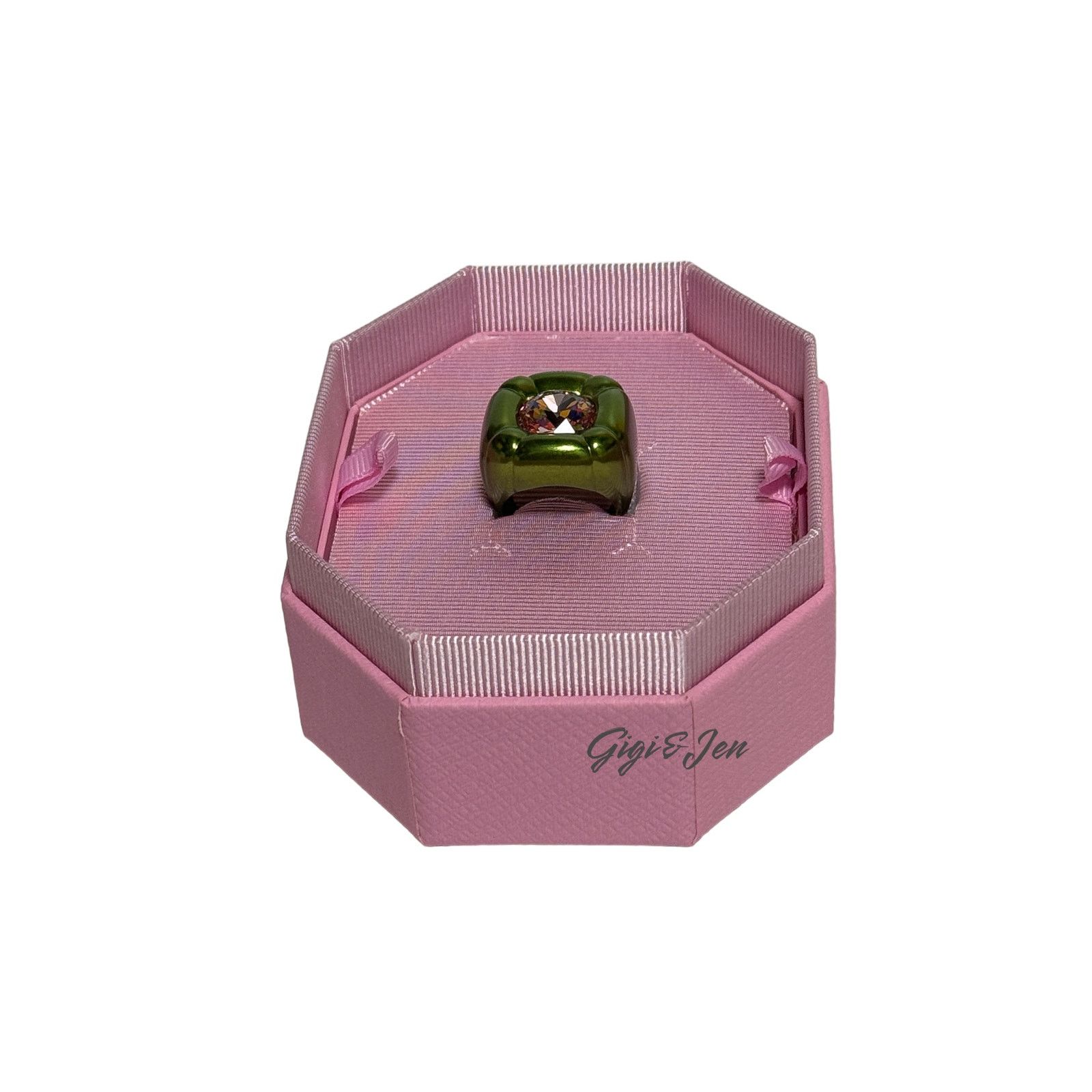 Swarovski Swarovski Dulcis Cocktail Ring sizen 55 / 7 Green New Size ONE SIZE - 2 Thumbnail