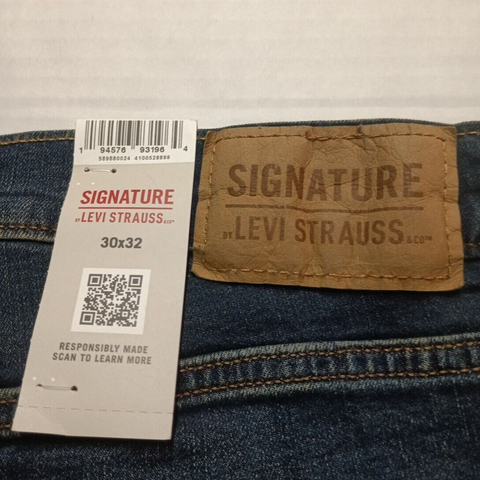 Levi's Signature By Levi Straight Jeans Men's 30x32 Blue Super Flex Size US 30 / EU 46 - 9 Thumbnail