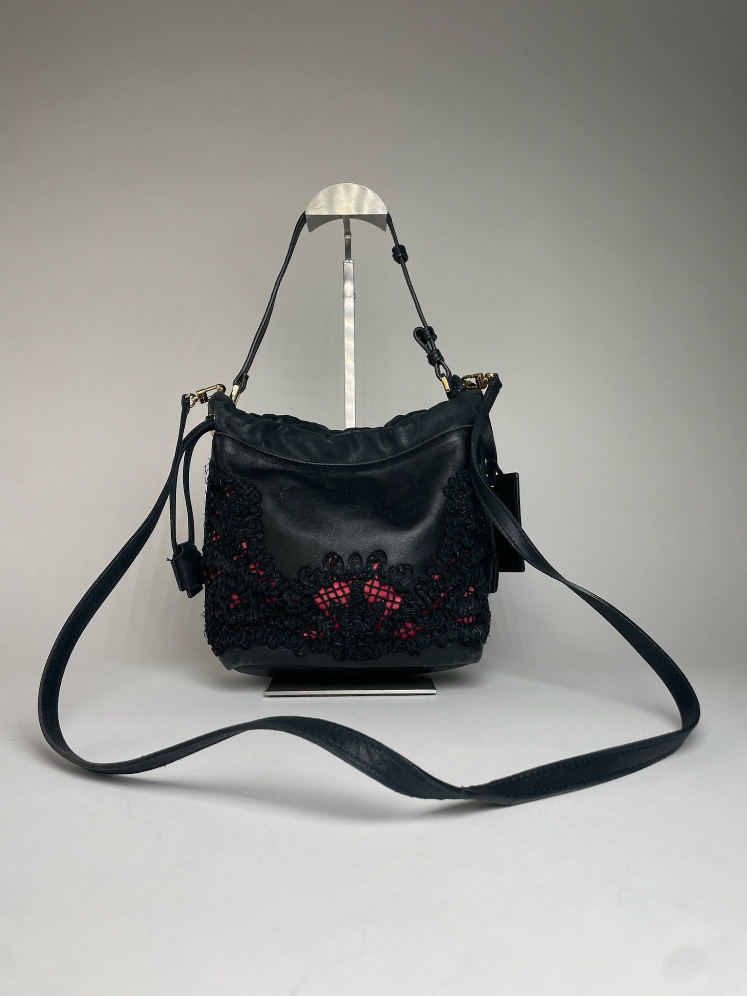 Etro Vintage 2Way Leather Handbag Black Size ONE SIZE - 1 Thumbnail