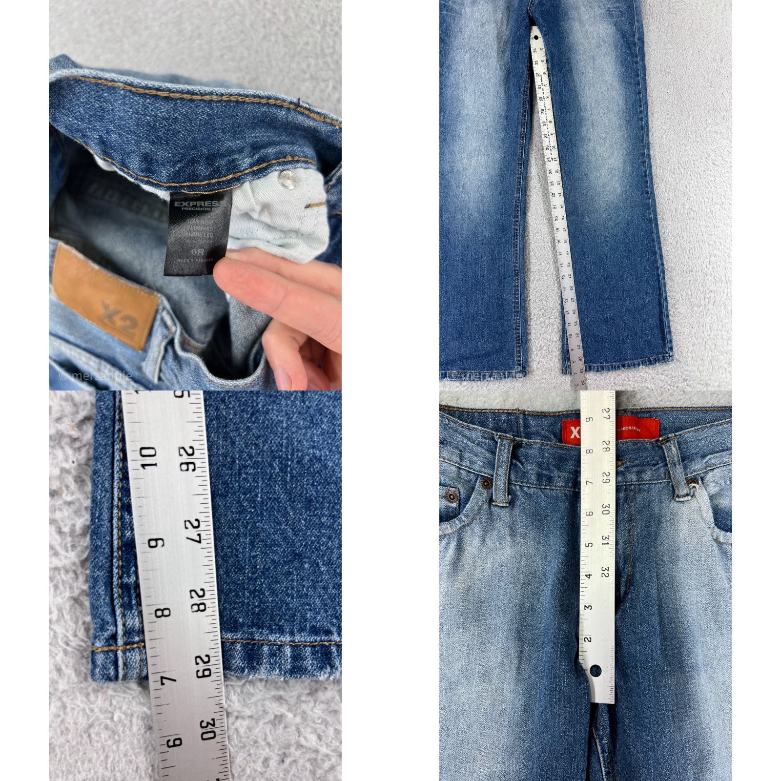 Express Express Jeans Womens 6 Blue Denim Flared Low Rise 5-Pocket Cotton Blend Stretch Jeans Size 28" / US 6 / IT 42 - 8 Thumbnail