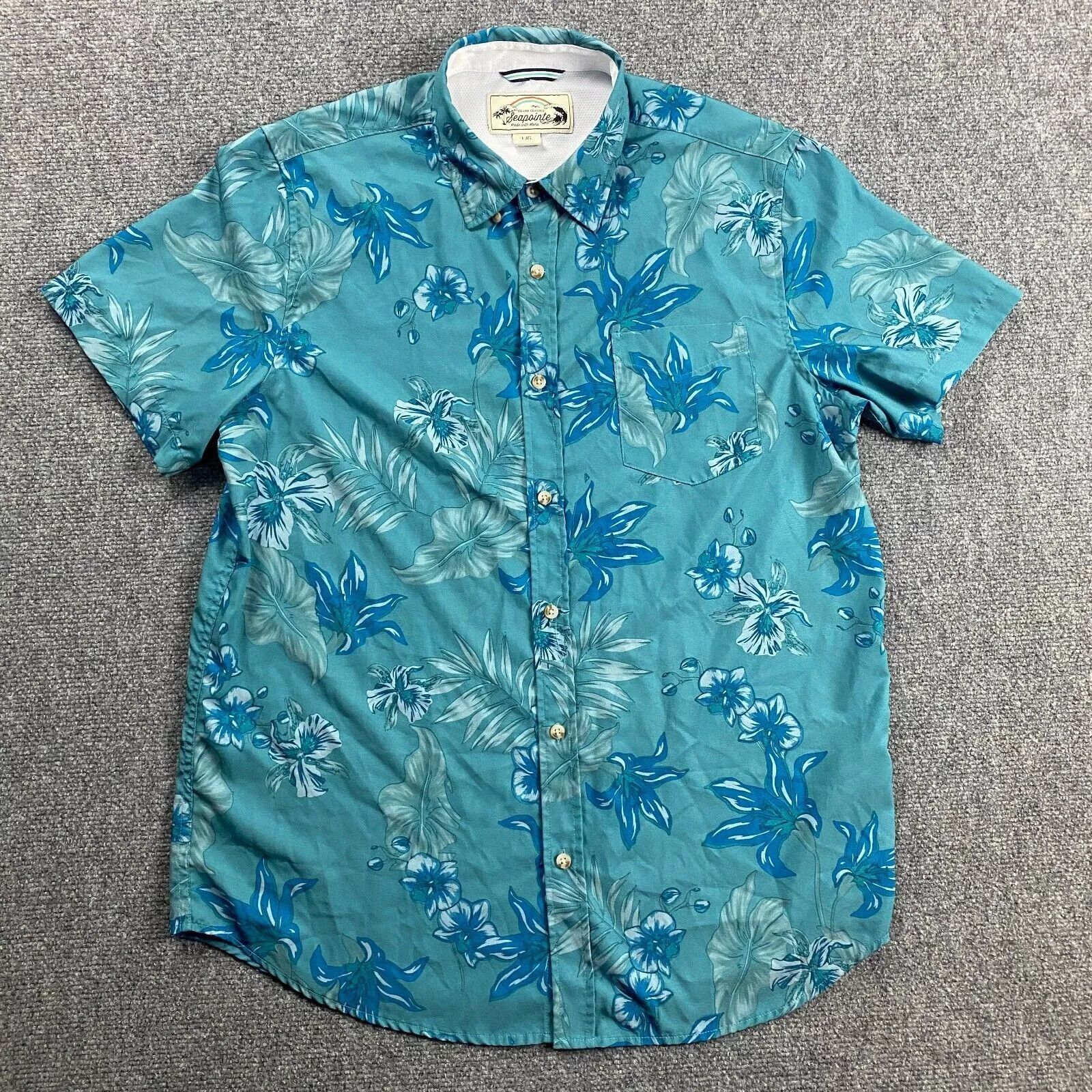 Other Seapointe Shirt Men's Large Blue Hawaiian Button Down Size US L / EU 52-54 / 3 - 1 Thumbnail