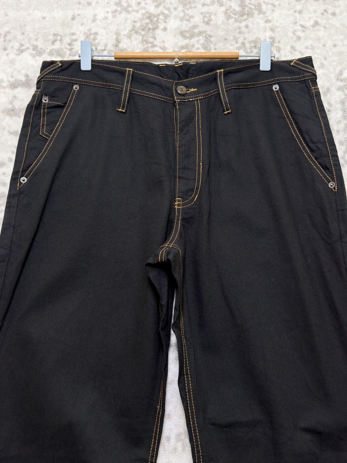 JNCO Dog Hunting Y2K Baggy Black Denim Embroidered Graphic Jeans Size US 34 / EU 50 - 3 Thumbnail