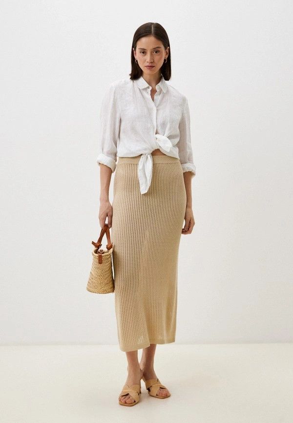 Loro Piana o1y1025 Midi Skirt in Beige Size 27" / US 4 / IT 40 - 4 Thumbnail