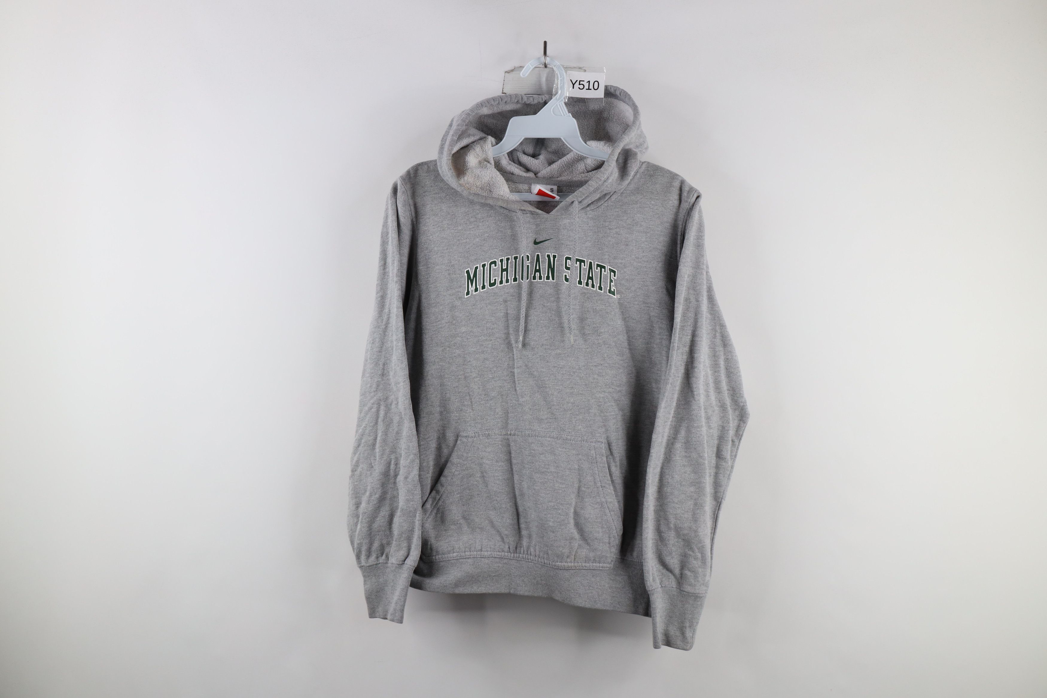 image of Nike Center Swoosh Michigan State University Hoodie in Grey, Women's (Size Small)