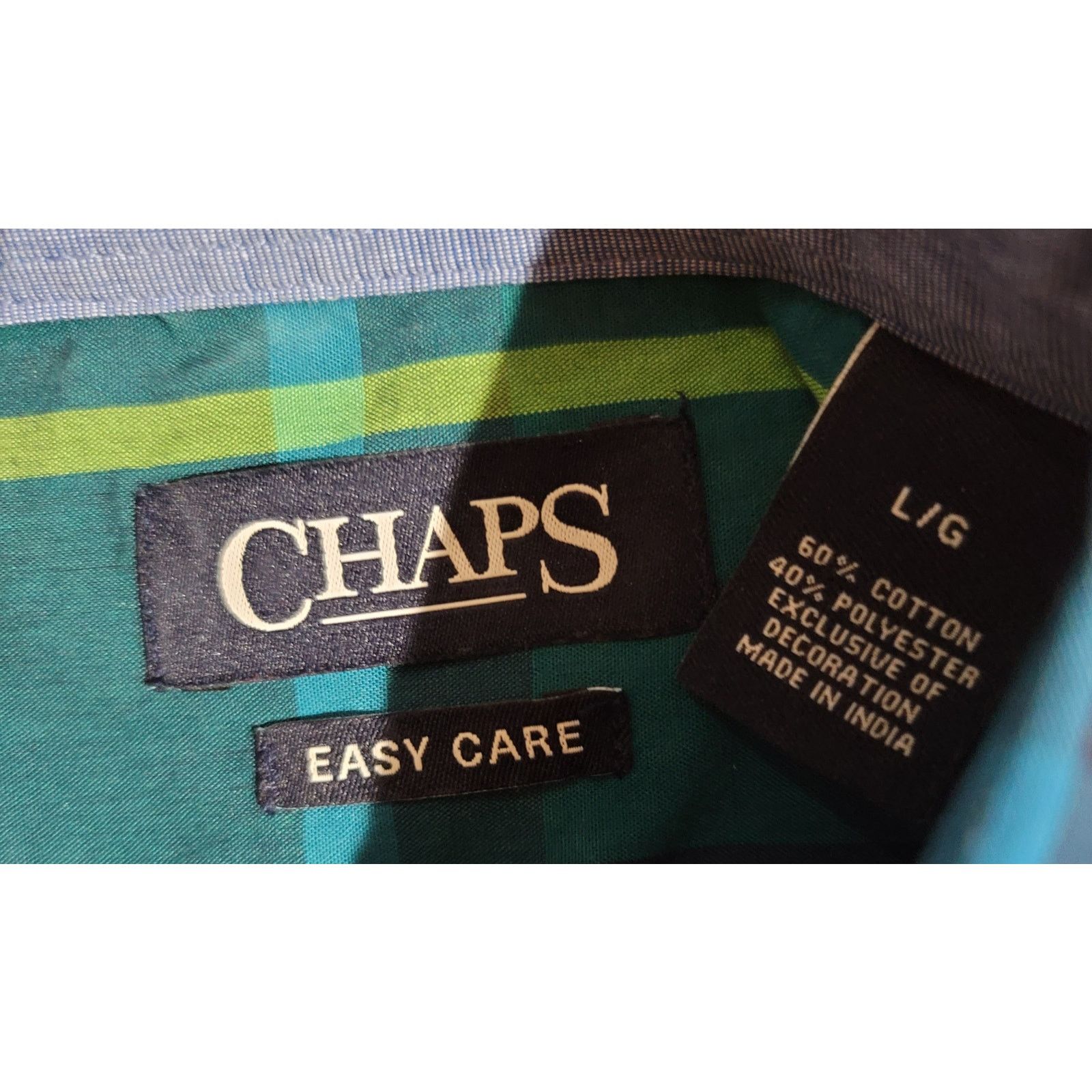 Chaps Chaps Blue Green Plaid Button Up Men's Shirt Large Easy Care Size US L / EU 52-54 / 3 - 4 Thumbnail