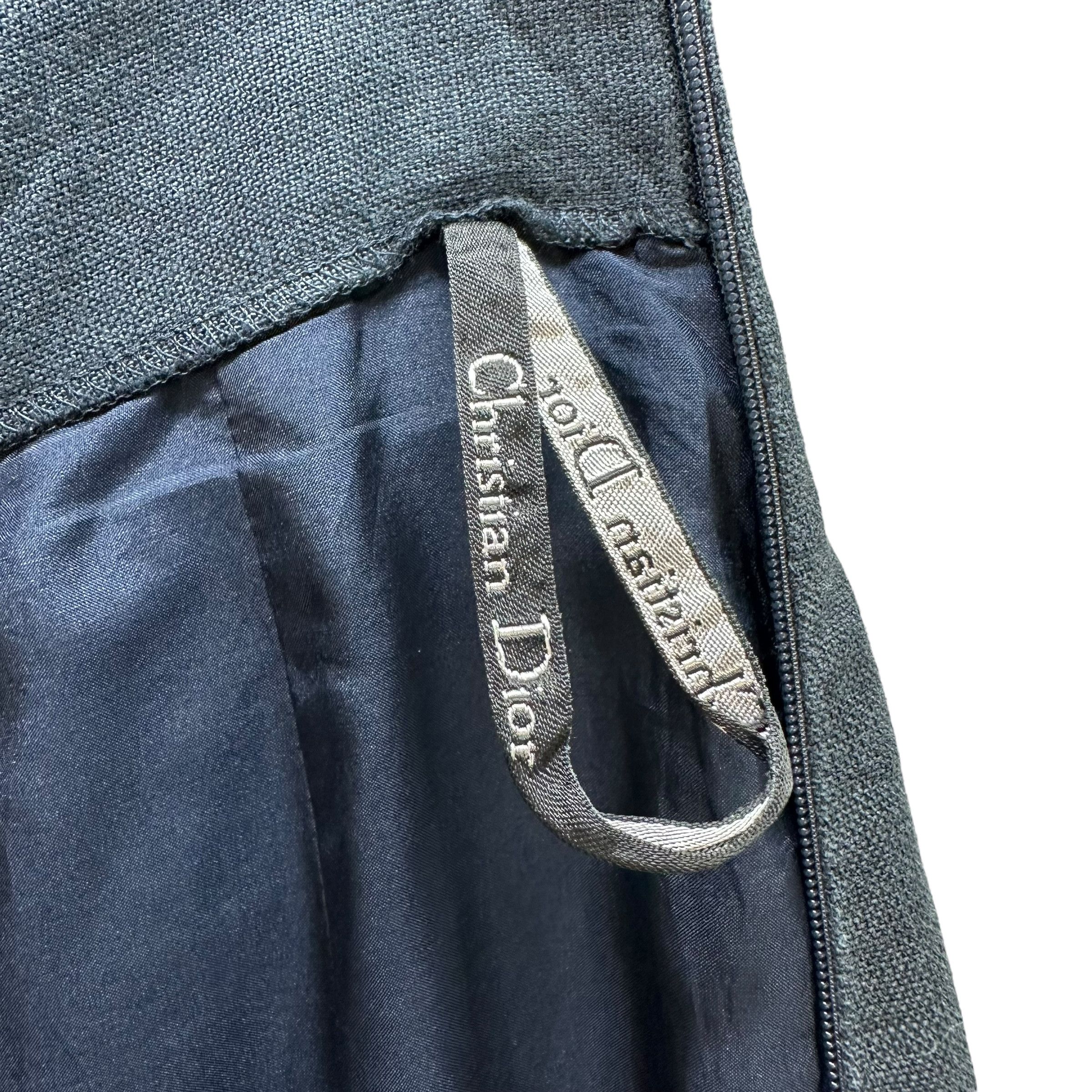 Christian Dior Monsieur Vintage 90’s CHRISTIAN DIOR BOUTIQUE Linen Skirt #A68-1640 Size 26" / US 2 / IT 38 - 7 Thumbnail