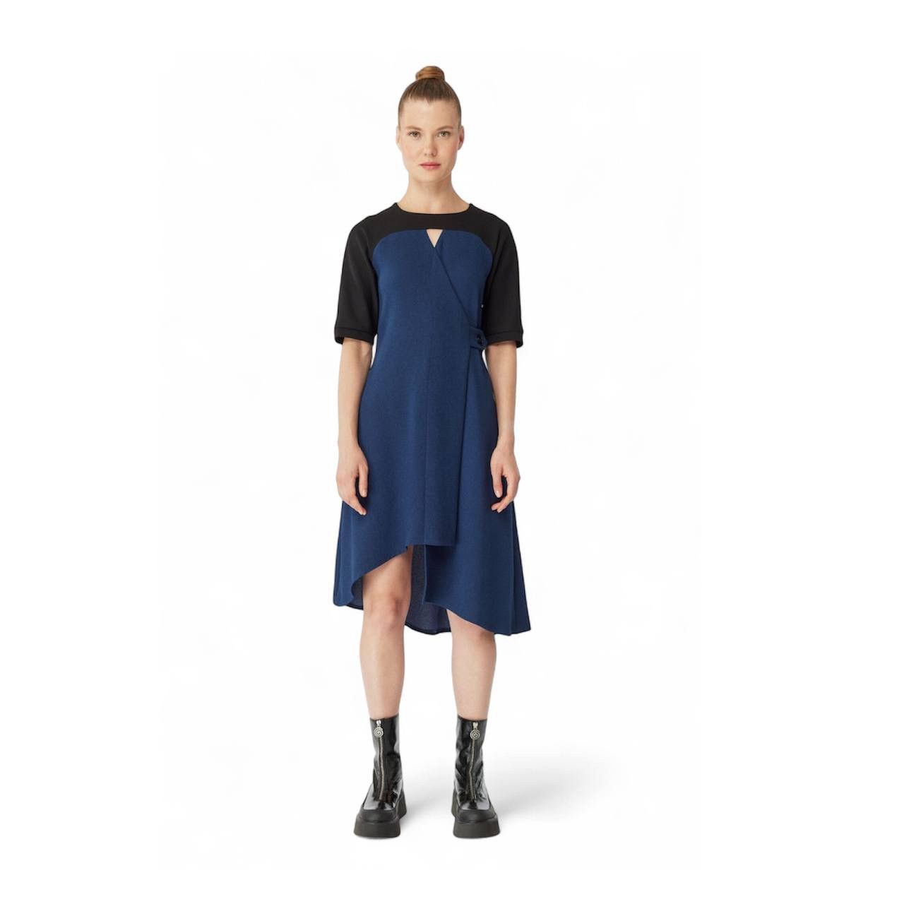 Cop Copine COP COPINE NAVY ASYMMETRICAL NEPTUNI ROSE RARE DRESS SZ 34 Size XS / US 0-2 / IT 36-38 - 1 Thumbnail