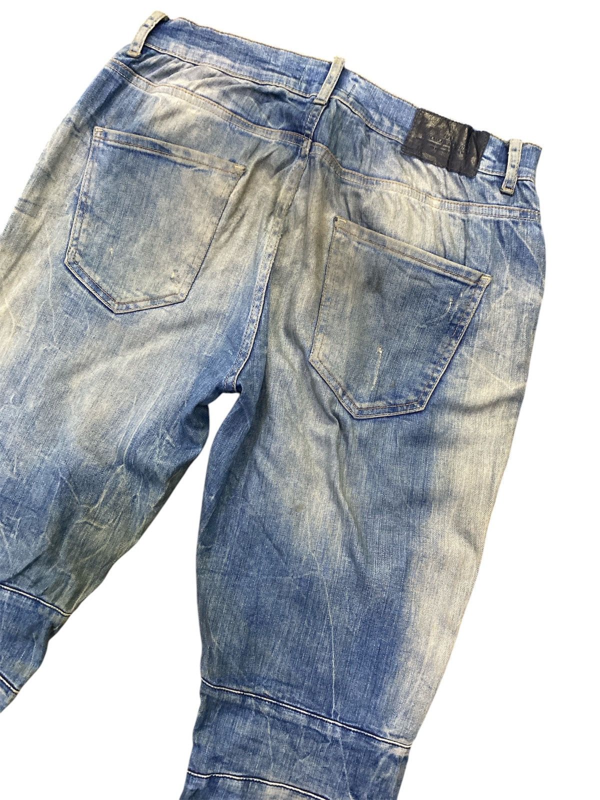 Zara Zara Man Biker Distressed Denim Size US 31 - 7 Thumbnail