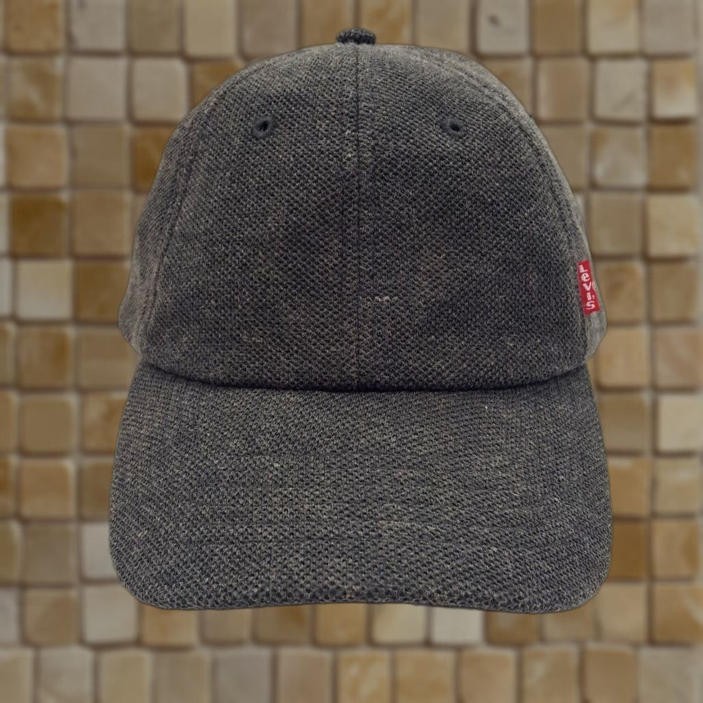 Levi's VINTAGE Levi's Hat Knit Snapback Adjustable Baseball Cap Gray Red Tab VTG Retro Size US 35 - 1 Thumbnail