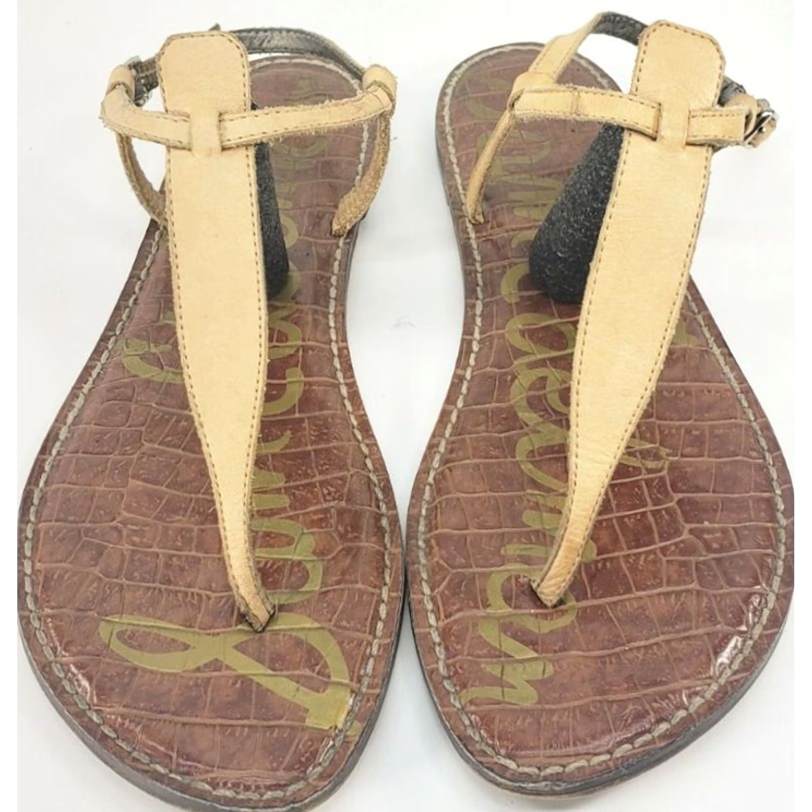 Sam Edelman SAM EDELMAN GIGI Thong Sandal Tan Leather Women's Size 9.5 Medium Size US 10 / IT 40 - 2 Thumbnail