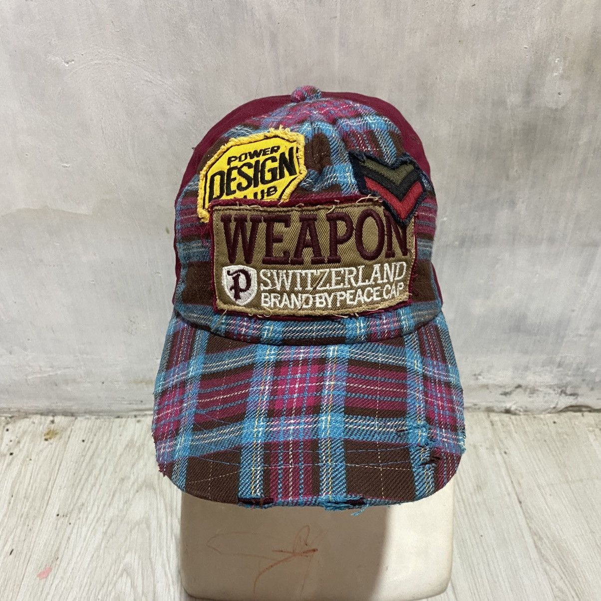 Japanese Brand 2000s checkered patchwork cap lgbstyle ifsixwasnine Size ONE SIZE - 1 Thumbnail