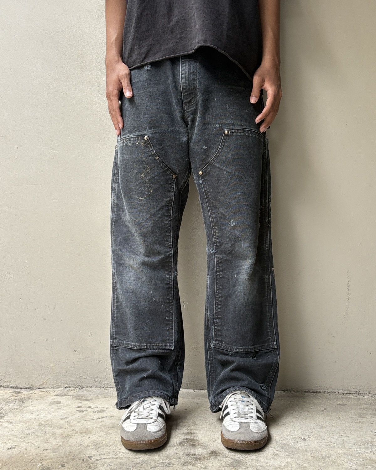 Carhartt Vintage Faded Black Carhartt Double Knee Pants Size US 30 / EU 46 - 1 Thumbnail