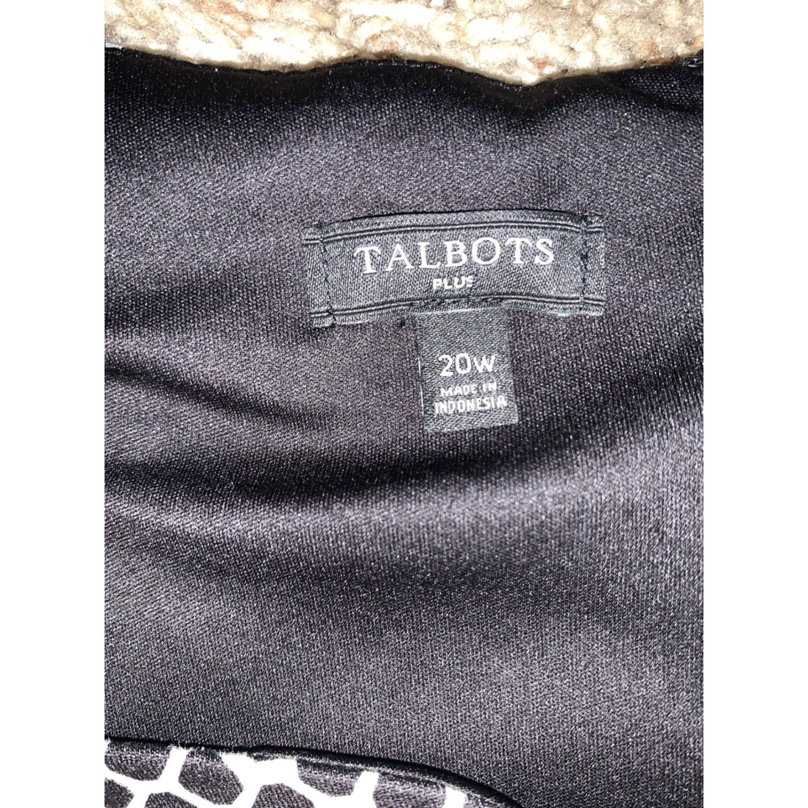 Talbots Talbots Plus 20 Tank Dress Ladies Black White Poly Spandex Knit Knee Length Sleeveless Round Neck Zipper Back 2247 Size 3XL / US 20-22 - 5 Thumbnail