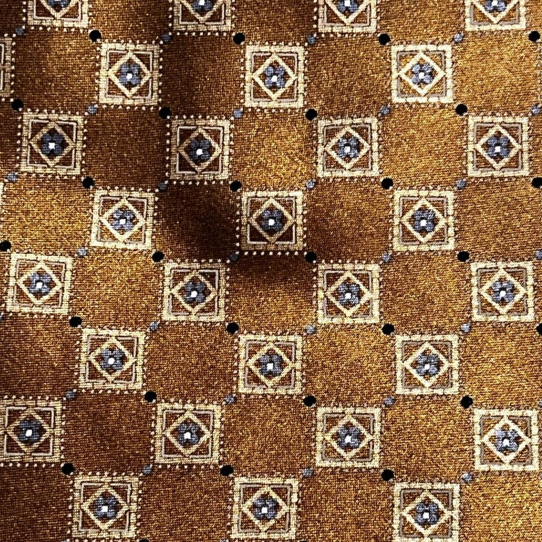 Joseph & Feiss Joseph & Feiss Gold Geo Pattern 100% Silk Men's Tie Size ONE SIZE - 3 Thumbnail