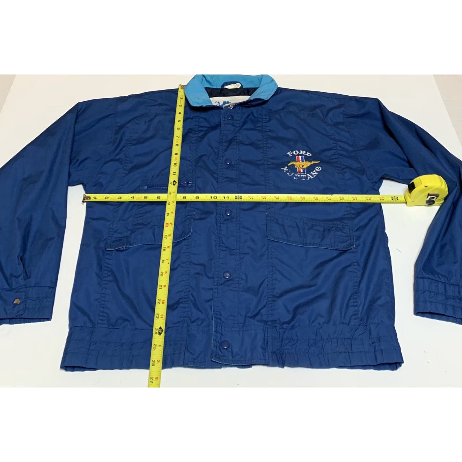 Ford VINTAGE Ford Mustang Mens M Blue Full Zip Jacket Embroidered Mustang Logo Retro Cars Theme Size US M / EU 48-50 / 2 - 3 Thumbnail