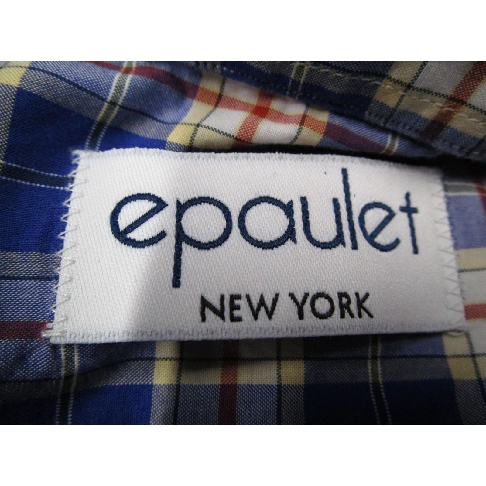 Epaulet Epaulet Mens Button-Up Shirt Blue Plaid Long Sleeve M Casual Shirt Vintage No Size US M / EU 48-50 / 2 - 3 Thumbnail
