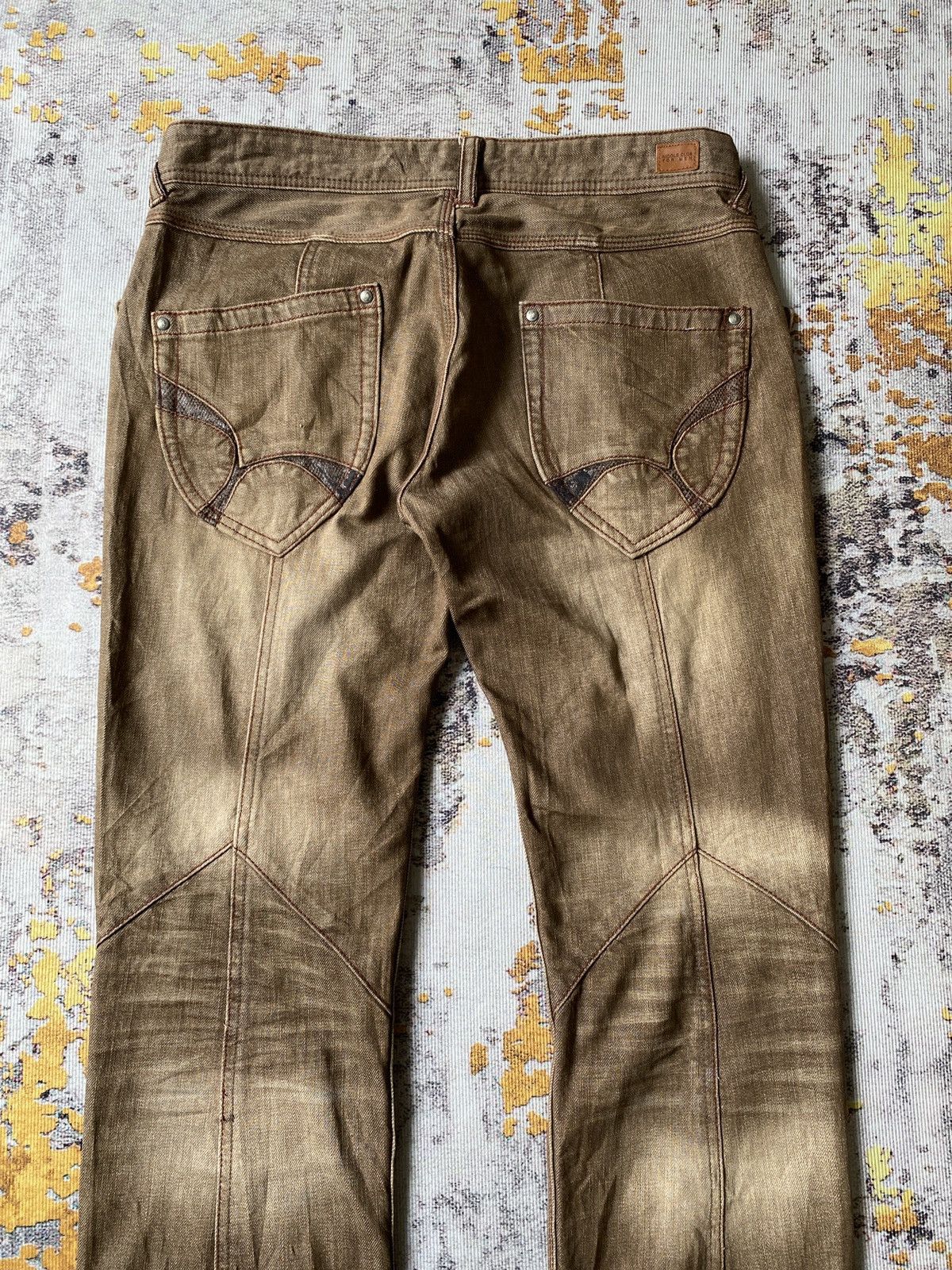 Japanese Brand Nicole Club For Men NCFM Faded Brown Design Denim Size US 32 / EU 48 - 8 Thumbnail