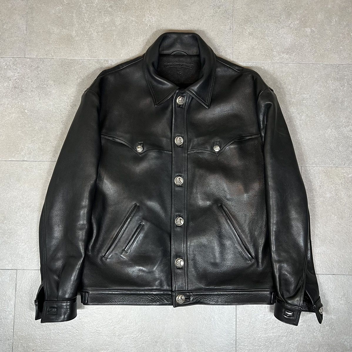 Chrome Hearts Vintage 1993 Fleur Leather Biker Jacket