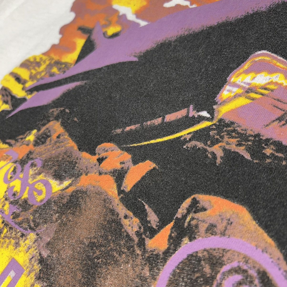Band Tees × Vintage VTG Jimmy Page Robert Plant Tee Shirt White Tour Unledded Size US L / EU 52-54 / 3 - 4 Thumbnail