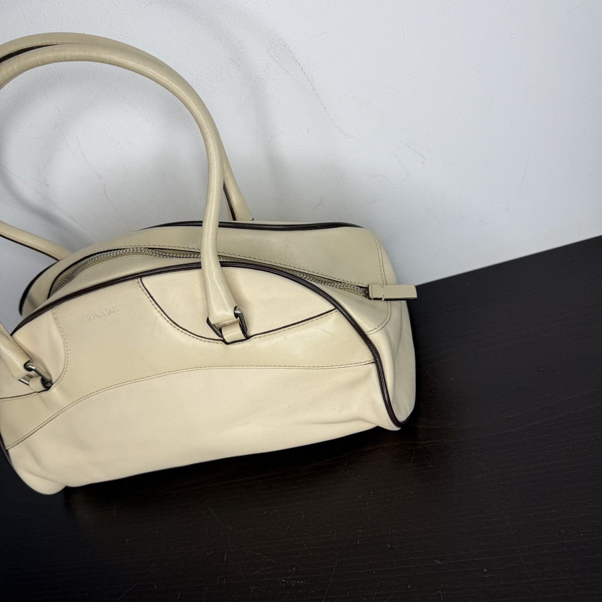 Prada Prada Vintage Leather Bag Beige Size ONE SIZE - 3 Thumbnail