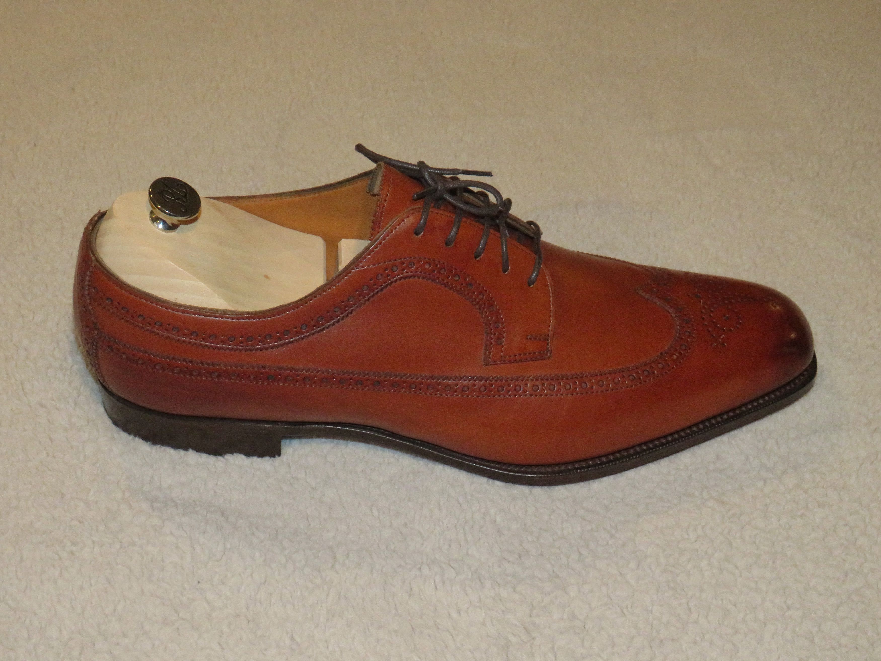 Edward Green × Ralph Lauren Purple Label Brooksville Chestnut Calf Leather Brogues 12D NWB Size US 12 / EU 45 - 2 Thumbnail