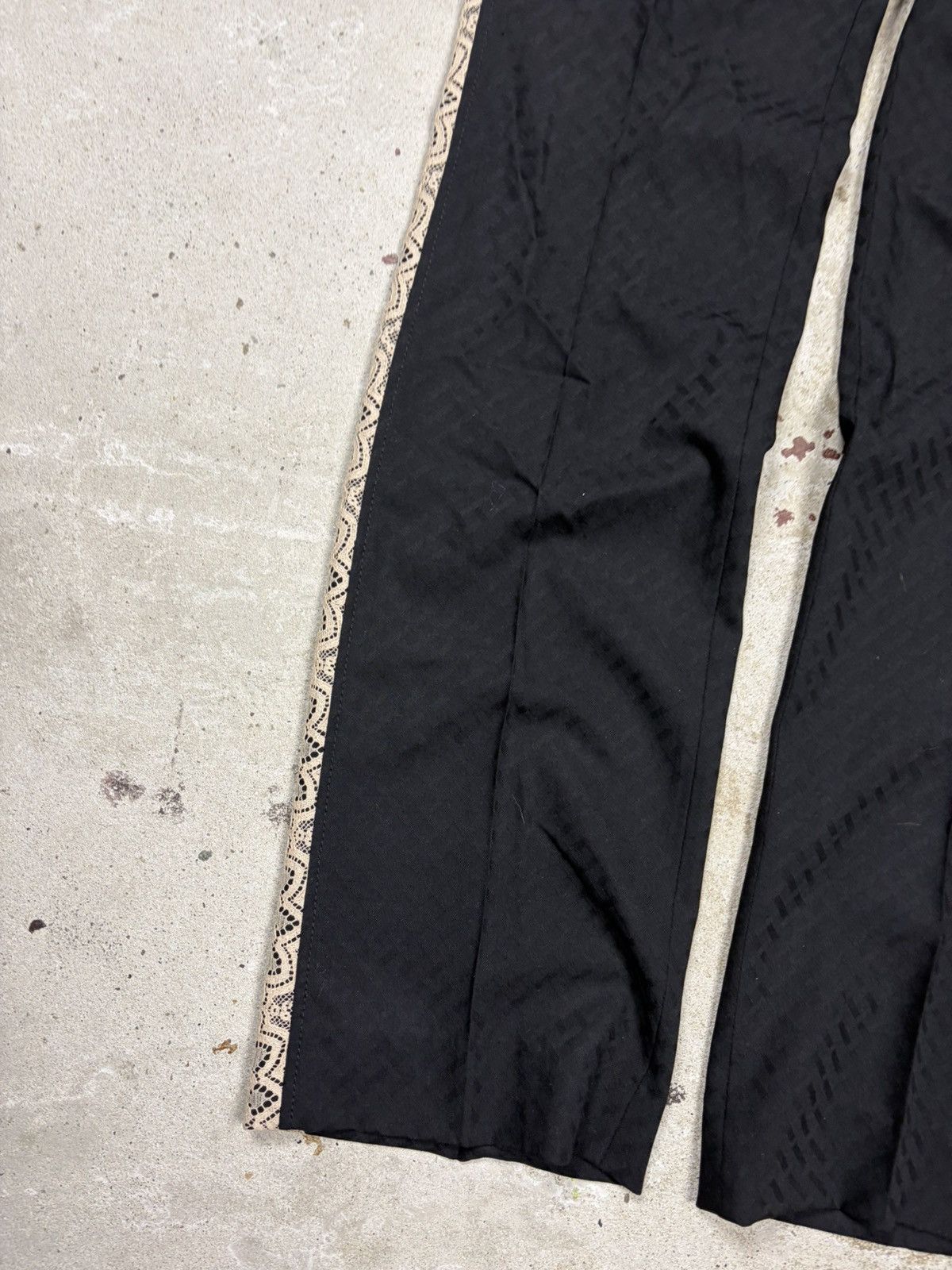 Dolce & Gabbana Dolce & Gabbana Black Casual Pants Lace Trims Stripe Size 30" / US 8 / IT 44 - 9 Thumbnail