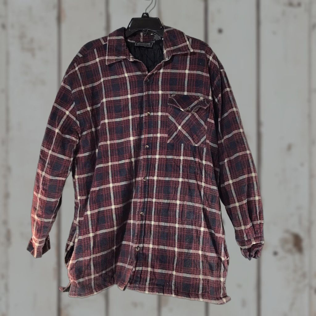 Highland 2000 VINTAGE Highland Outfitters Plaid Insulated Jacket Mens Size L - Cotton Flannel Mid-Length Button-Up for Casual Workwear Size US L / EU 52-54 / 3 - 1 Thumbnail