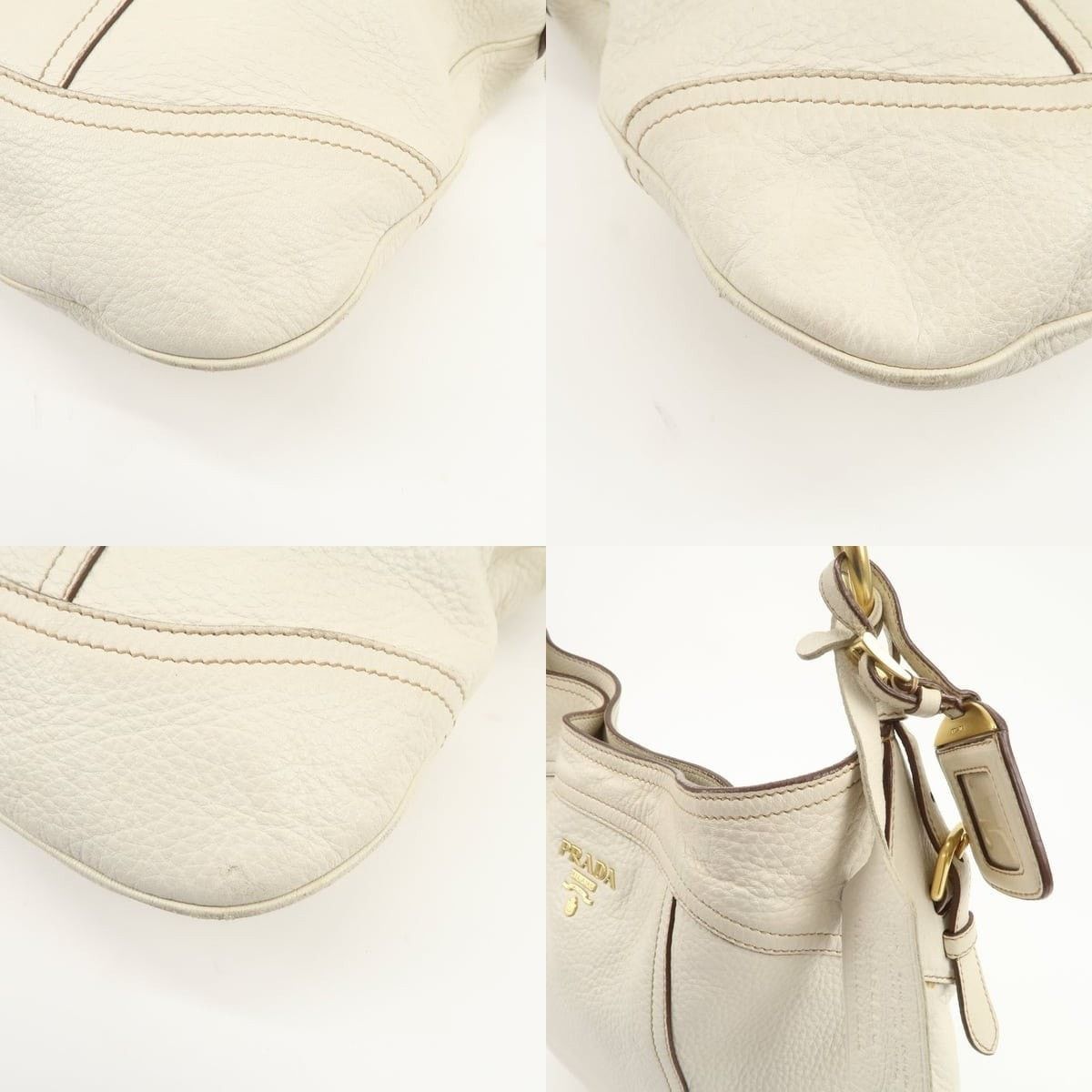 Prada Prada Logo Calfskin Shoulder Bag Cream Size ONE SIZE - 5 Thumbnail