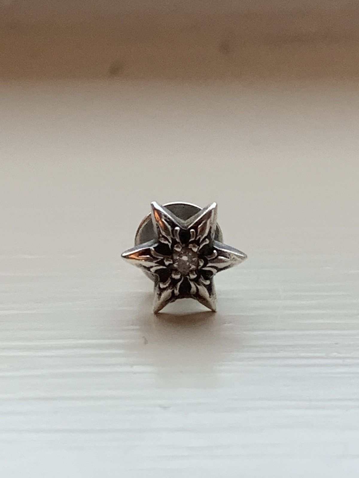 Chrome Hearts Six Point Star Pave Diamond Silver Earring