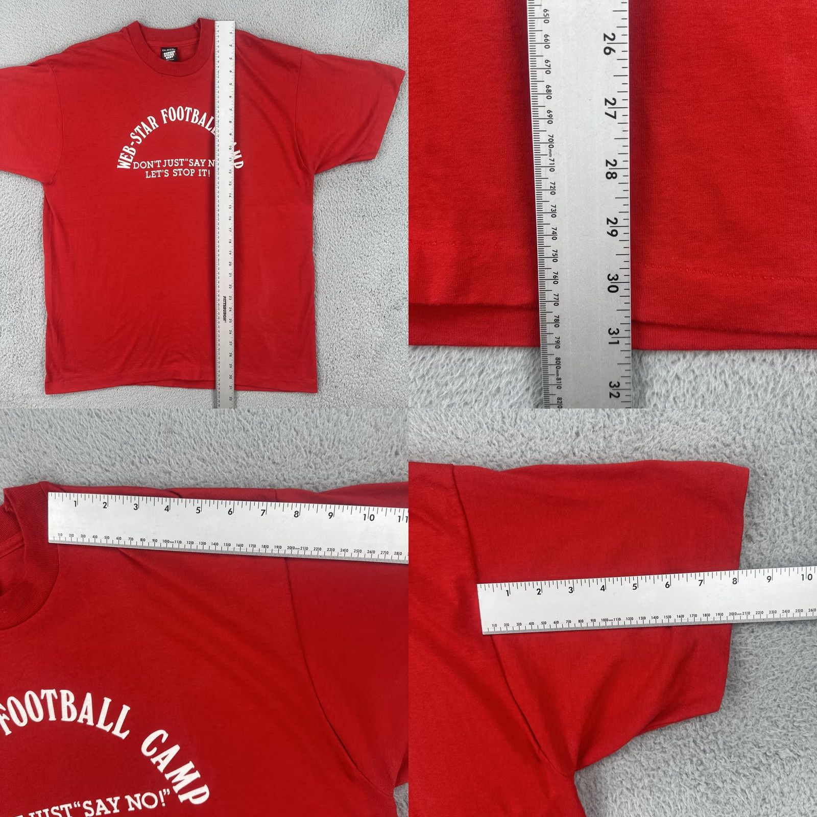 Vintage VINTAGE Screen Stars XXL Red Single Stitch Shirt Men 2XL Crew Neck Short Sleeve Cotton Knit Rock Camp Size US XXL / EU 58 / 5 - 9 Thumbnail