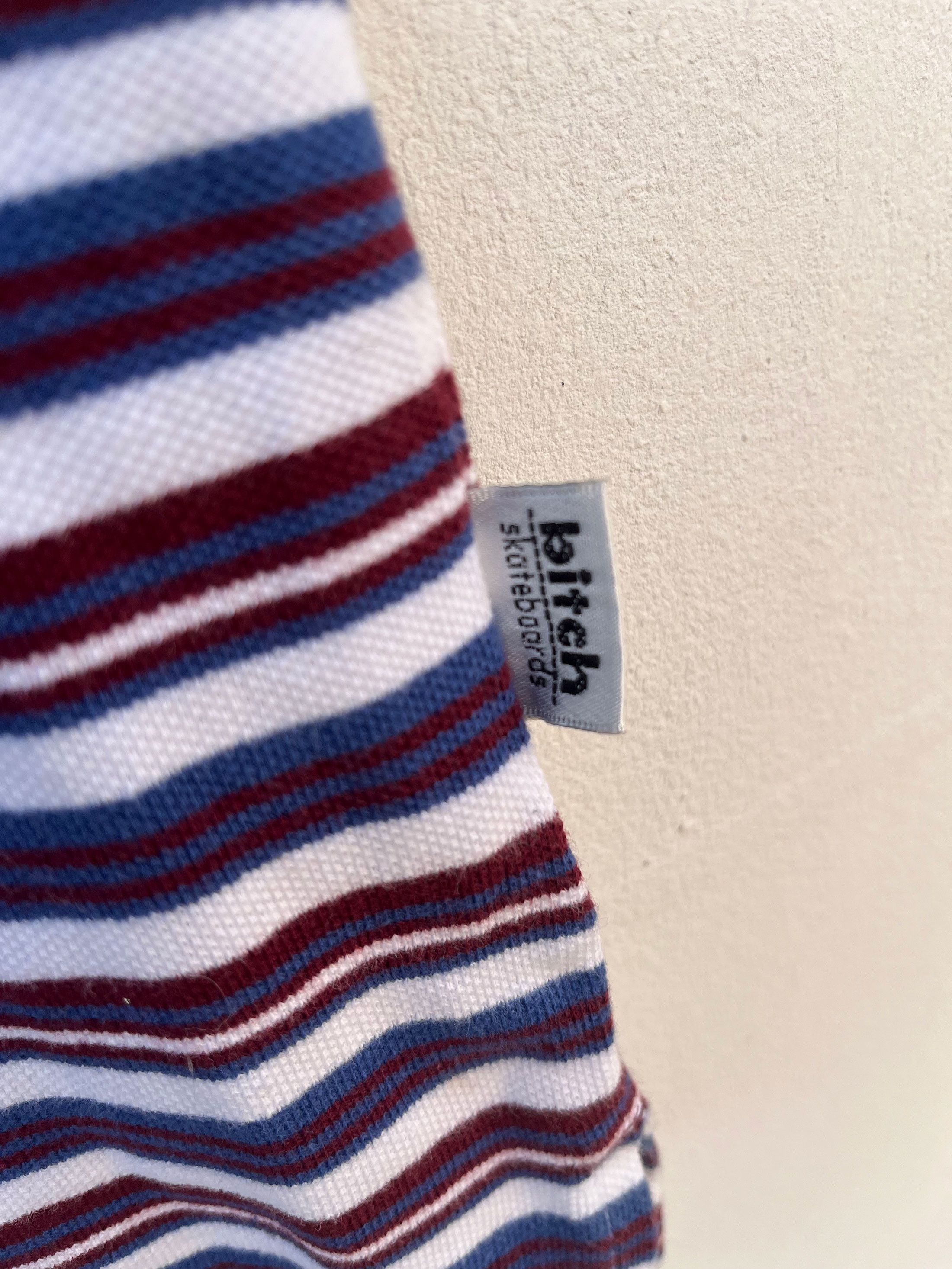 Vintage Vintage Bitch Skateboards Tipped Striped Polos Sk8 Size US M / EU 48-50 / 2 - 2 Thumbnail