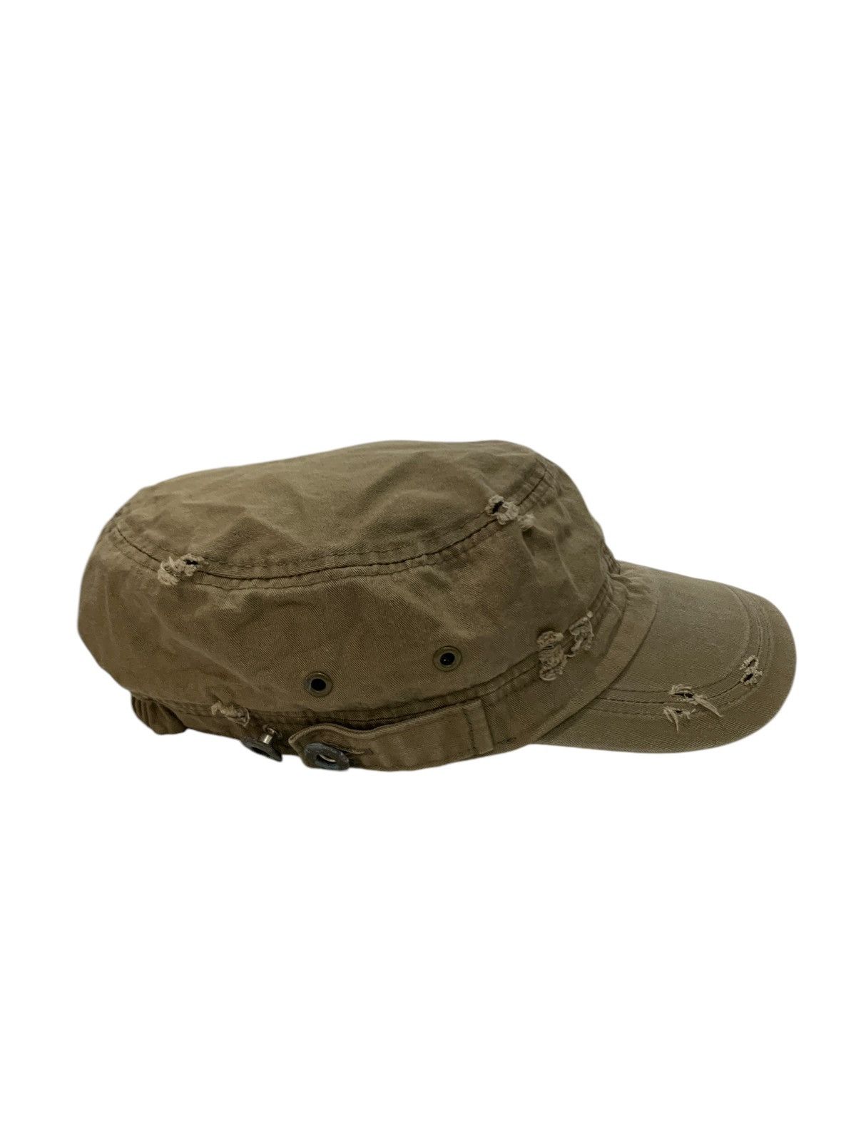 Japanese Brand 2000s Vintage Sun Faded Distressed Cadet Hat Studded Size ONE SIZE - 4 Thumbnail
