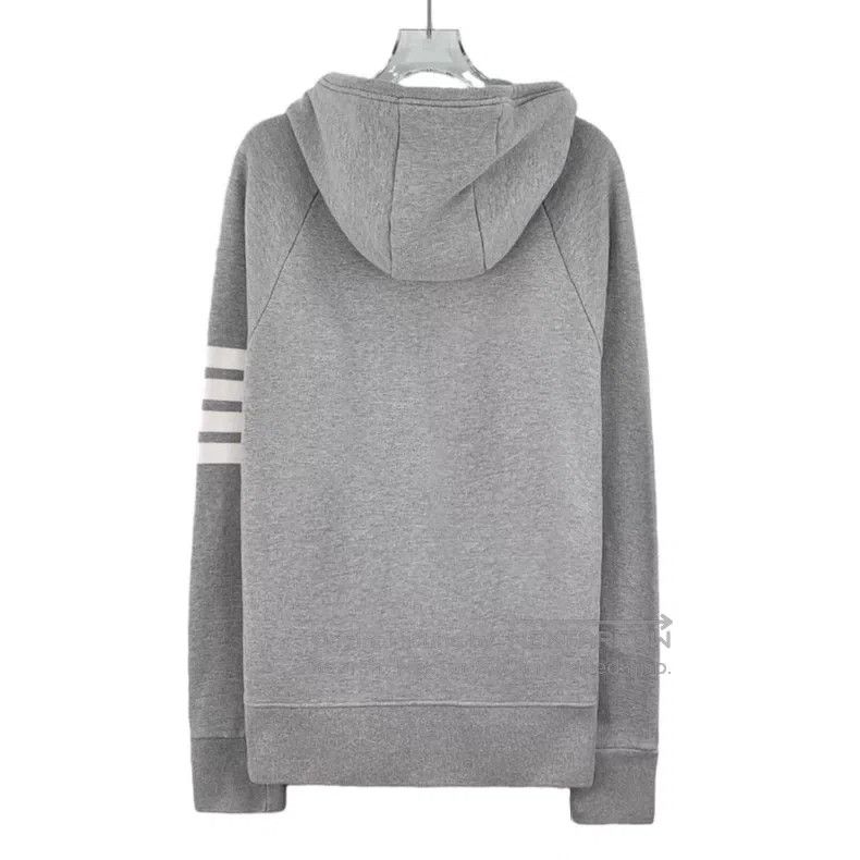 Thom Browne Thom Browne Grey Drawstring Long Sleeve Zip-Up Hoodie Size US XXL / EU 58 / 5 - 2 Thumbnail