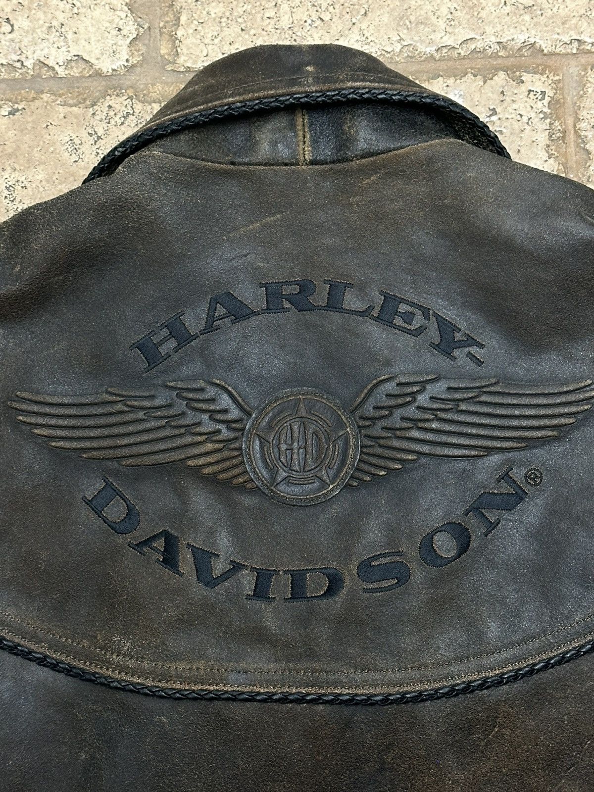 Harley Davidson Harley Davidson Billings Distressed Brown Leather Jacket 90s Size US L / EU 52-54 / 3 - 10 Thumbnail