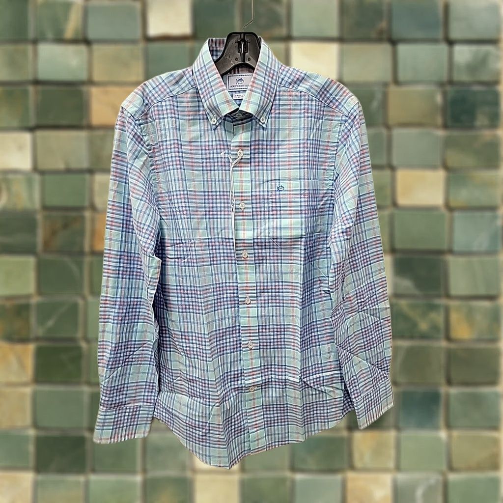 Southern Tide NWT Southern Tide Shirt Mens Small Blue Plaid Classic Fit Cotton Size US S / EU 44-46 / 1 - 1 Thumbnail