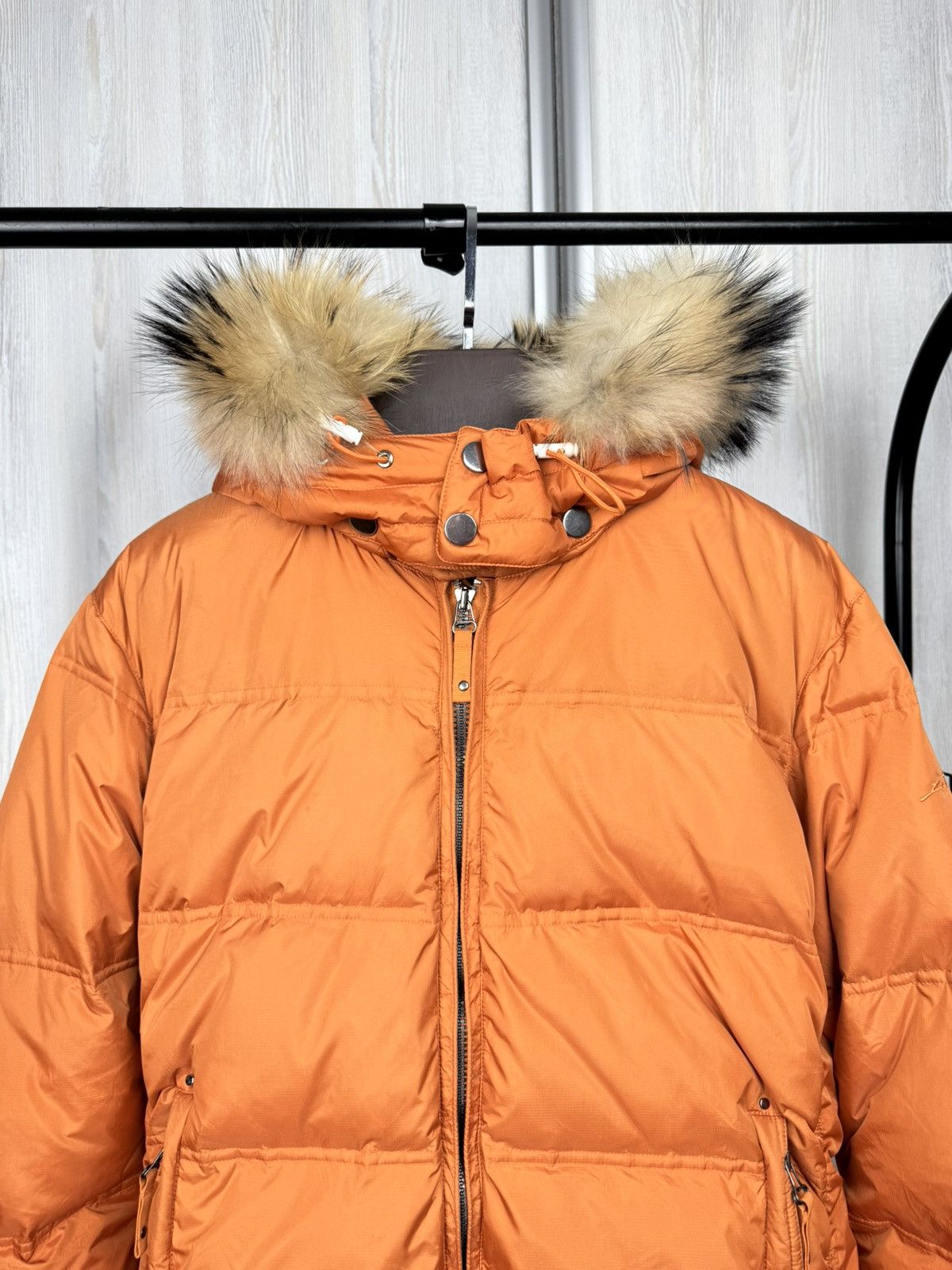 Japanese Brand Jet Set Orange quilted down puffer fur ski jacket Size US L / EU 52-54 / 3 - 3 Thumbnail