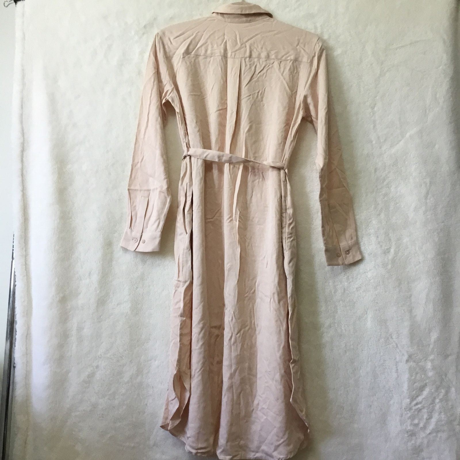 Uniqlo Uniqlo Pink Rayon Long-Sleeve Shirt Dress Size S / US 4 / IT 40 - 12 Thumbnail