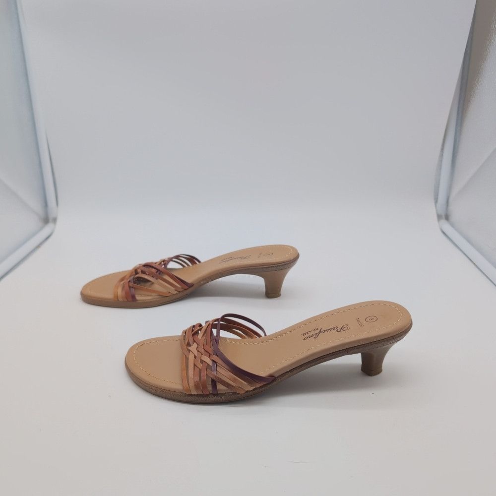 Other Passofino Tri Tone Brown Leather Strappy Women's Sandals Sz Size US 8 / IT 38 - 3 Thumbnail