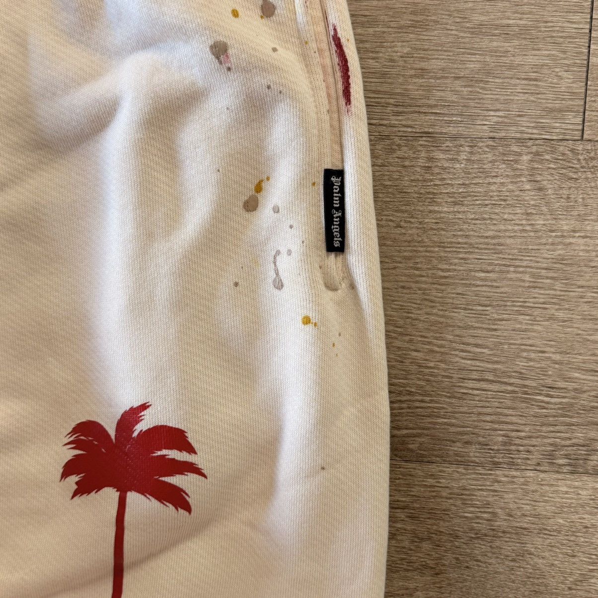 Palm Angels Palm Angels Paint Splatter White Sweatpants Large Size US 37 - 4 Thumbnail