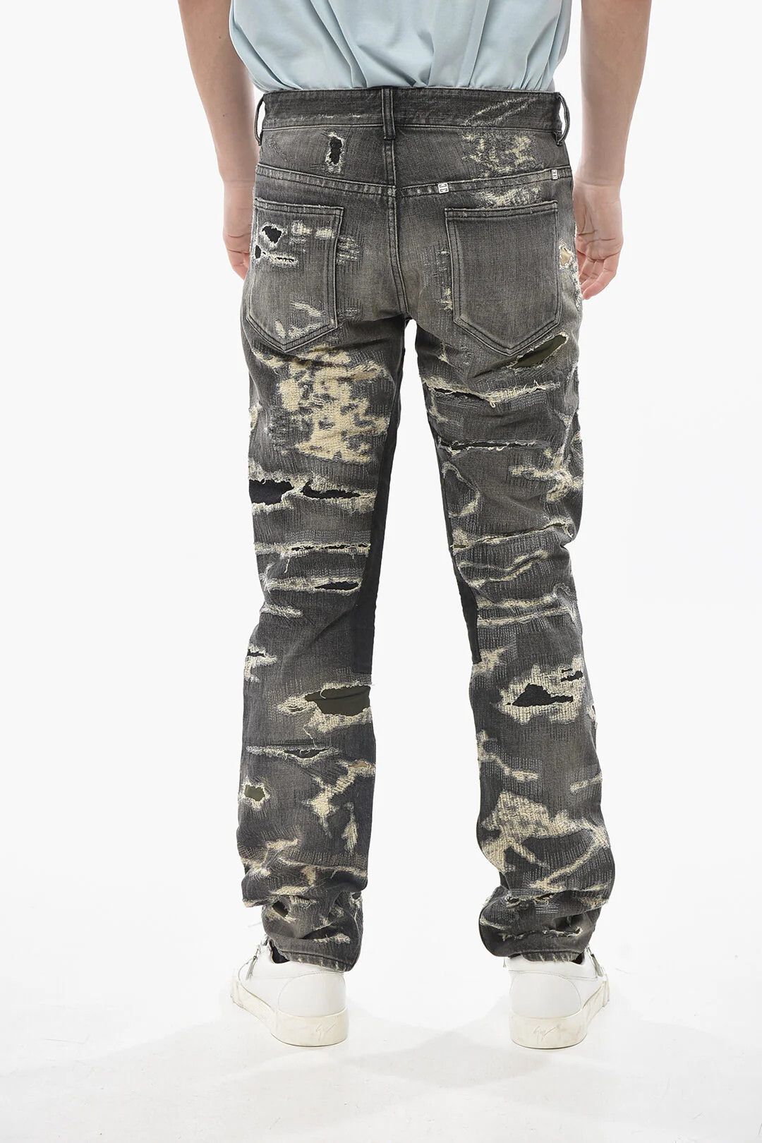Givenchy og1mm0326 Distressed Regular Fit Jeans in Grey Size US 32 / EU 48 - 2 Thumbnail