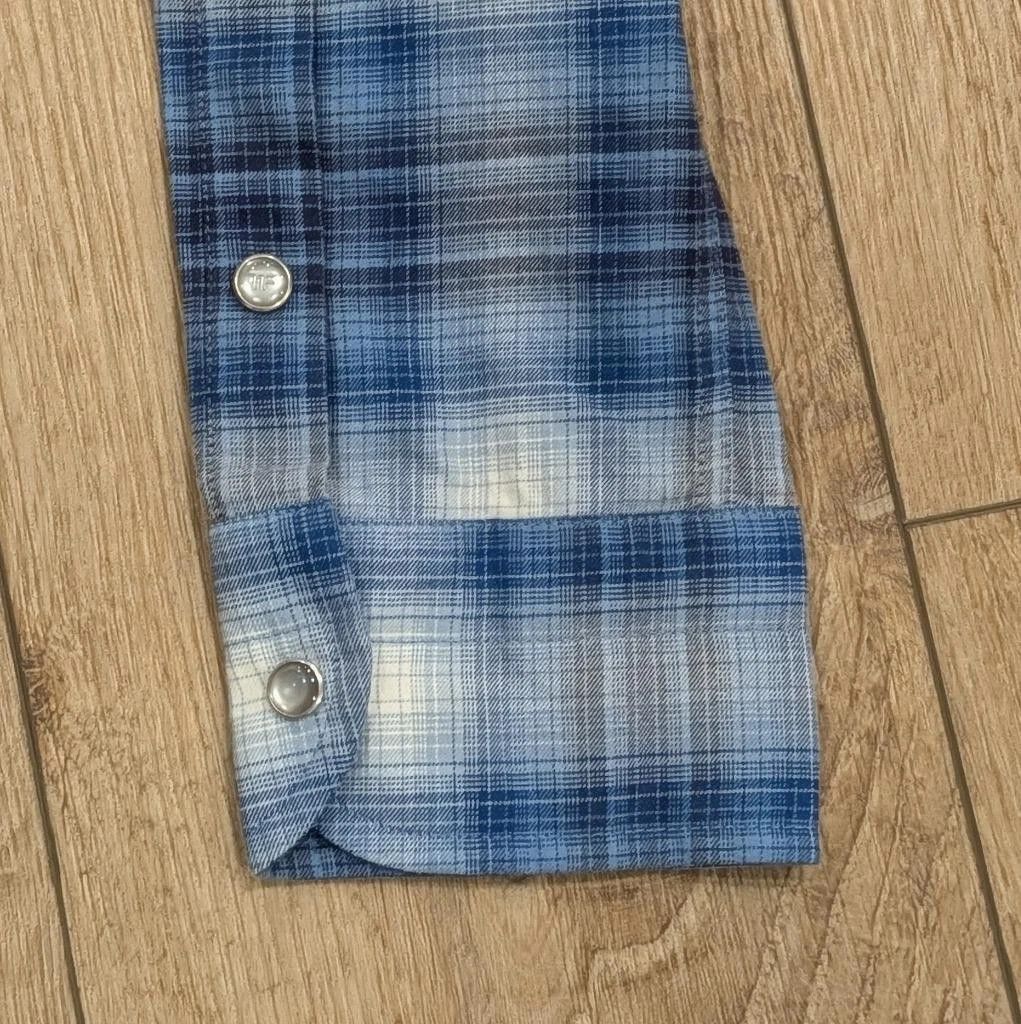 Tom Ford TOM FORD Defused Check Snap-Up Western Shirt Light Blue 42 Size US L / EU 52-54 / 3 - 5 Thumbnail