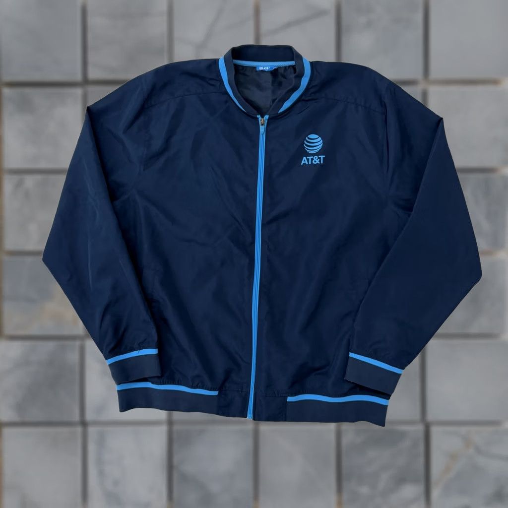 Vintage AT&T Jacket Mens XL Blue Microfiber Full Zip Windbreaker Logo Workwear Casual Size US XL / EU 56 / 4 - 1 Thumbnail