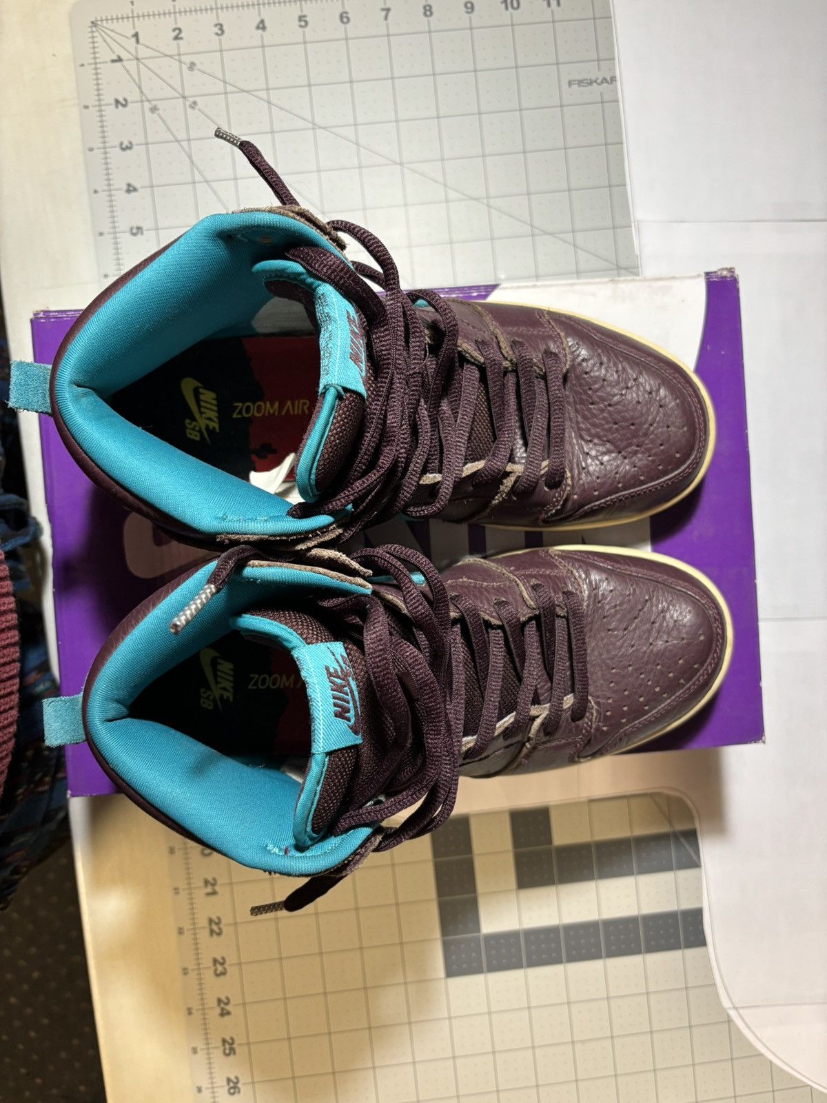 Nike Nike SB Dunk high deep burgundy aquamarine Size US 8 / EU 41 - 5 Thumbnail
